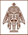 Tribal Warrior Brown Face Art Rug
