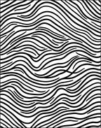 Black White Wavy Stripe Pattern Rug