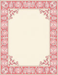 Art Nouveau Pink Floral Border Rug