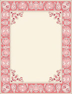 Art Nouveau Pink Floral Border Rug