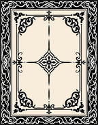 Ornate Black and Cream Classic Pattern Rug