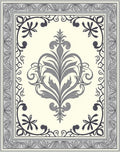 Elegant Floral Scroll Border Design Rug
