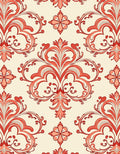 Coral Floral Scrollwork Pattern Rug