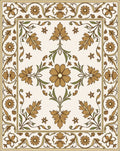 Ornate Floral Leaf Pattern Design Rug