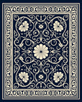 Elegant Floral Swirls Inset Design Rug