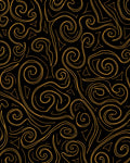 Black Gold Swirl Abstract Pattern Rug