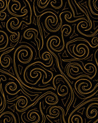 Black Gold Swirl Abstract Pattern Rug