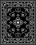 Classic Floral Motif Black and White Rug