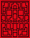 Bold Red Geometric Maze Design Rug