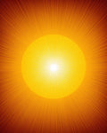 Radiant Sunburst Warm Orange Rug