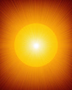 Radiant Sunburst Warm Orange Rug