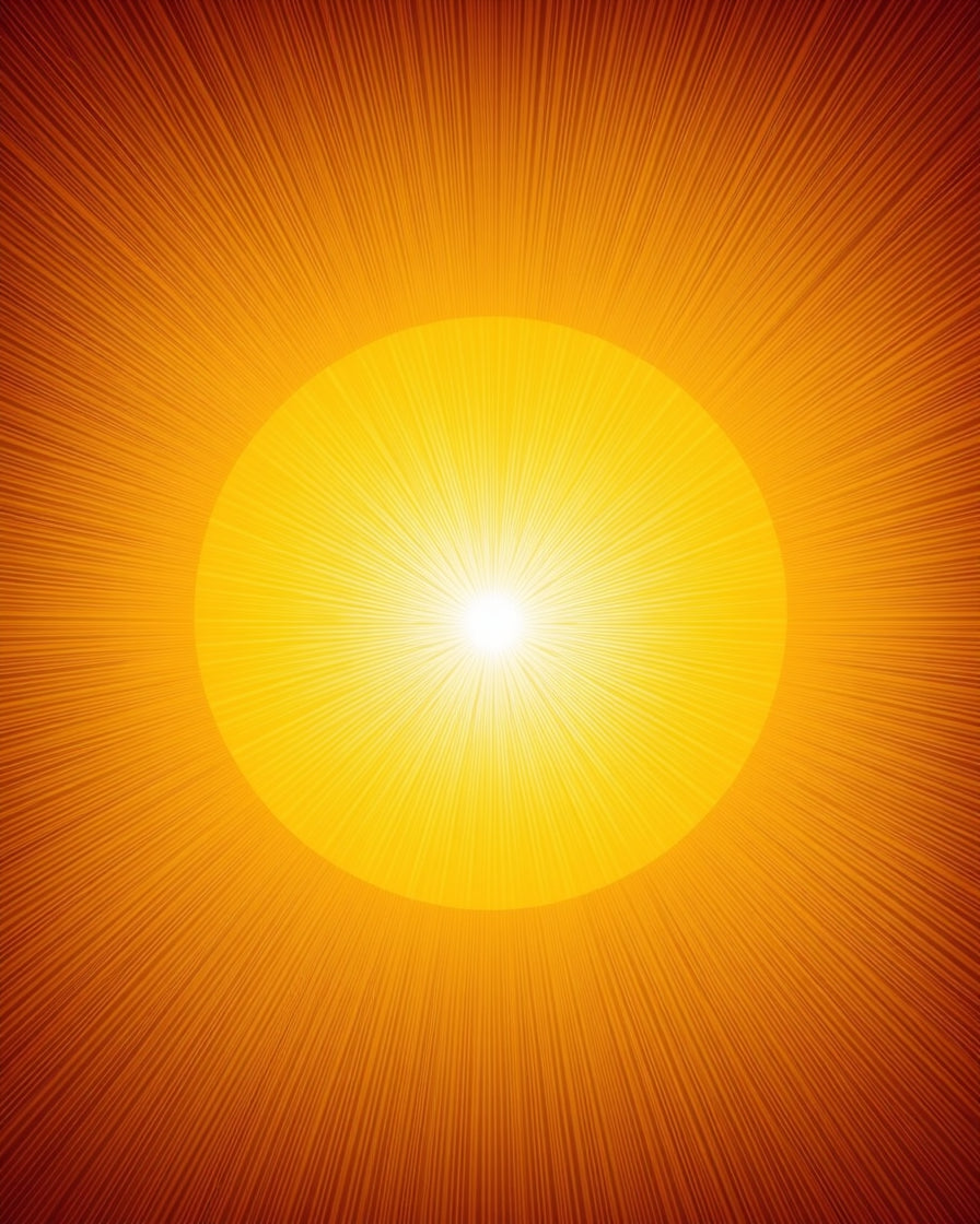 Radiant Sunburst Warm Orange Rug