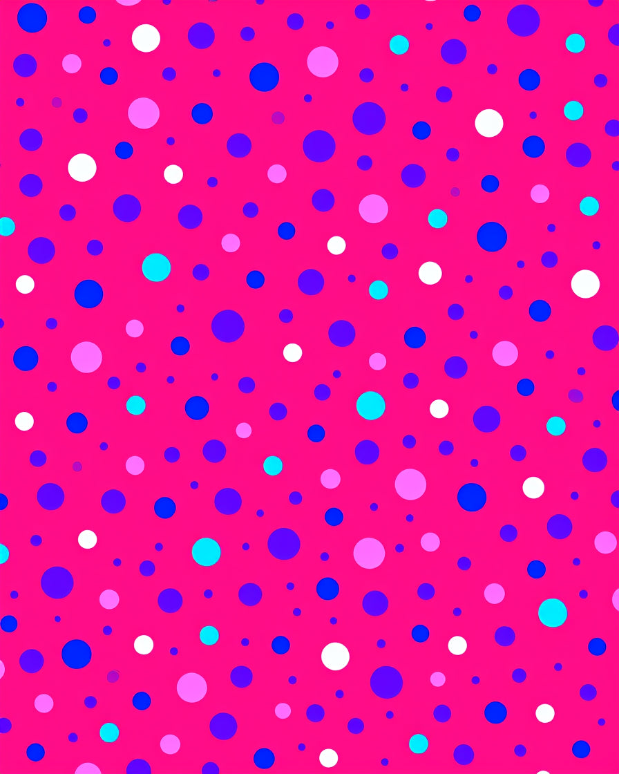 Vibrant Pink Polka Dot Pattern Rug