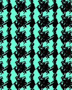 Abstract Black Teal Geometric Pattern Rug