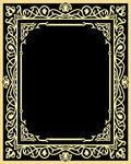 Elegant Gold Black Intertwined Floral Pattern Rug