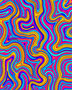 Bold Groovy Wavy Line Pattern Rug