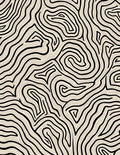 Abstract Black Swirls Beige Pattern Rug