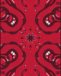 Red Wavy Organic Swirl Design Rug