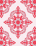 Red Floral Mandals Inspired Design Rug