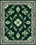 Elegant Floral Scrollwork Patterned Rug