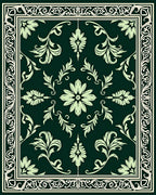 Elegant Floral Scrollwork Patterned Rug