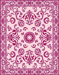 Baroque Floral Inset Border Rug
