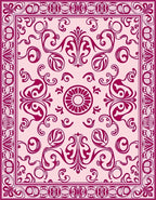 Baroque Floral Inset Border Rug