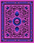 Bold Pink Skull Floral Border Rug