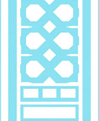 Blue White Abstract Geometric Lines Rug