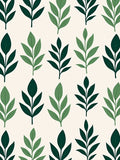 Forest Green Leaf Pattern Rug