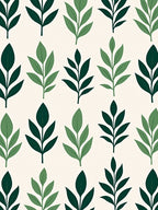 Forest Green Leaf Pattern Rug