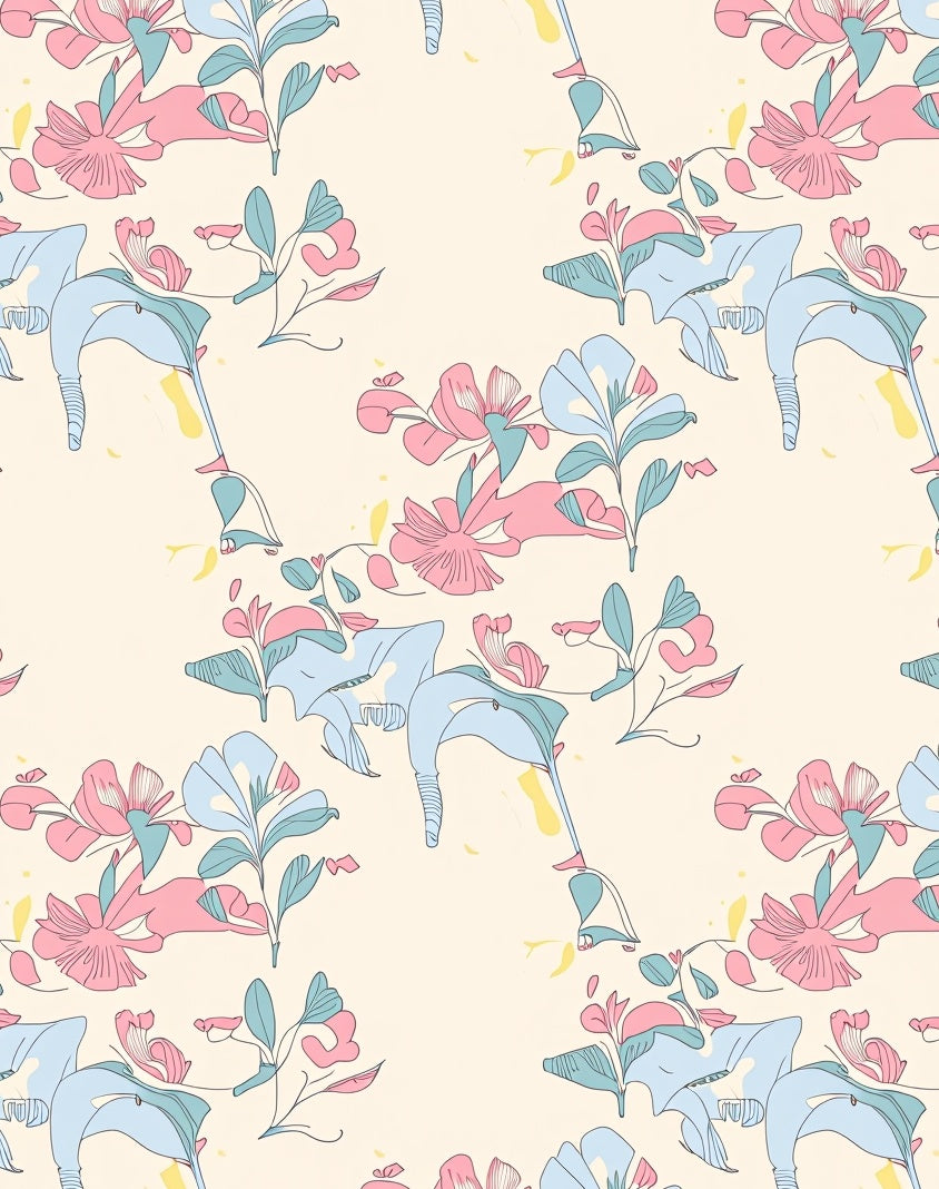 Minimalist Floral Sketch Rug