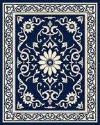 Classic Floral Scrollwork Pattern Rug