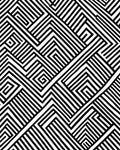 Bold Black White Geometric Maze Pattern Rug