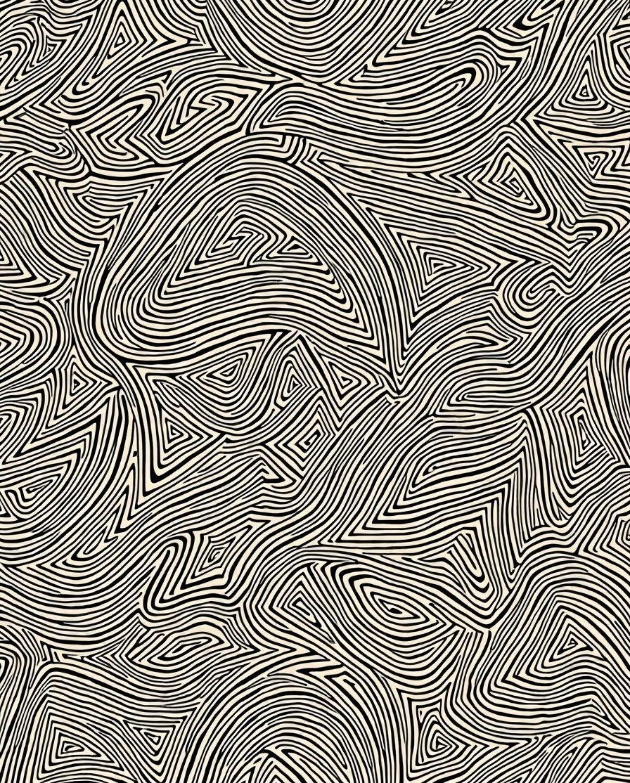 Abstract Flowing Line Pattern Rug