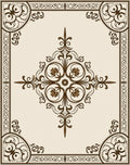 Intricate Floral Scrollwork with Borders Rug