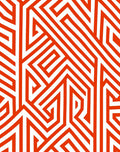 Abstract Orange White Geometric Design Rug