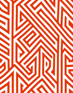 Abstract Orange White Geometric Design Rug