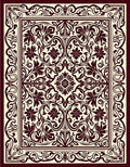 Ornate Floral Scrollwork Decorative Pattern Rug