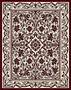Ornate Floral Scrollwork Decorative Pattern Rug