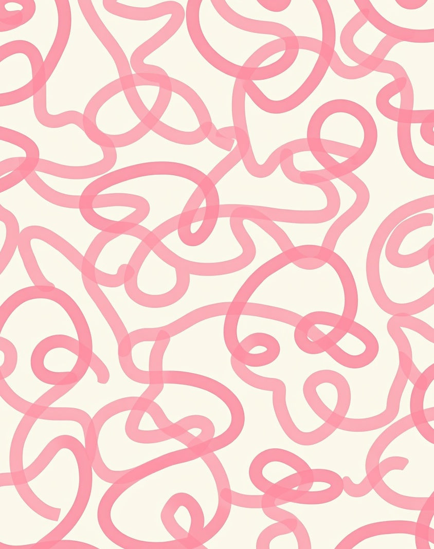 Playful Pink Swirls Abstract Design Rug