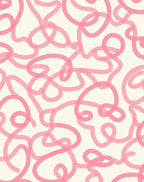 Playful Pink Swirls Abstract Design Rug