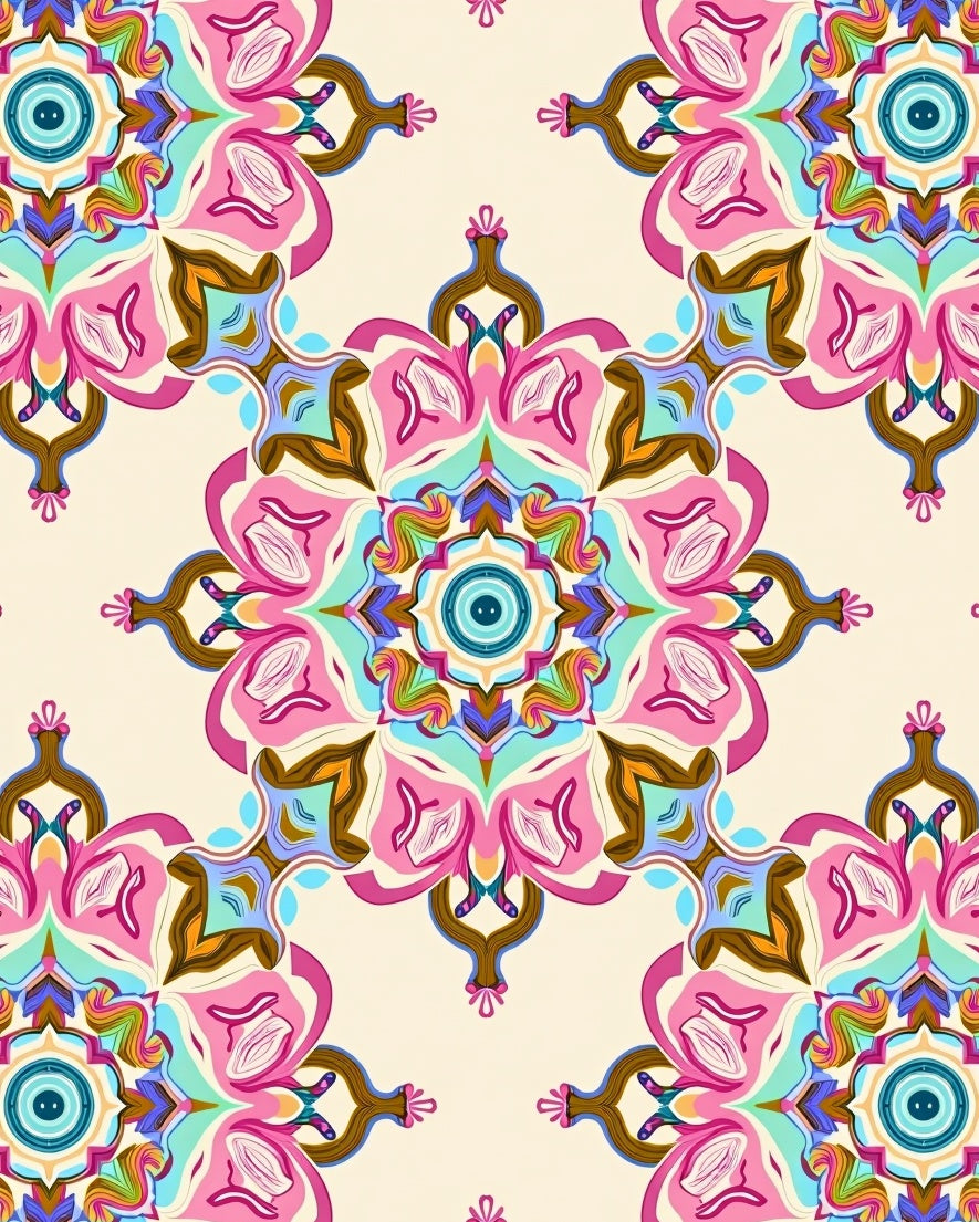 Vibrant Mandala Floral Pattern Design Rug