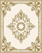 Elegant Floral Scroll Work Rug