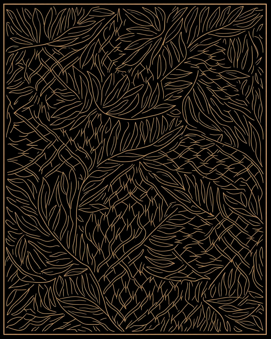 Abstract Leafy Vine Pattern Rug