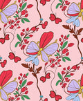 Delicate Butterflies and Floral Vine Pattern Rug