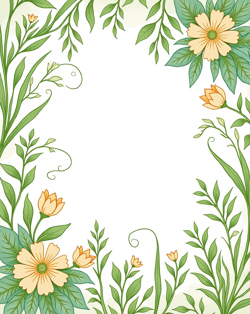 Whimsical Floral Vine Pattern Rug