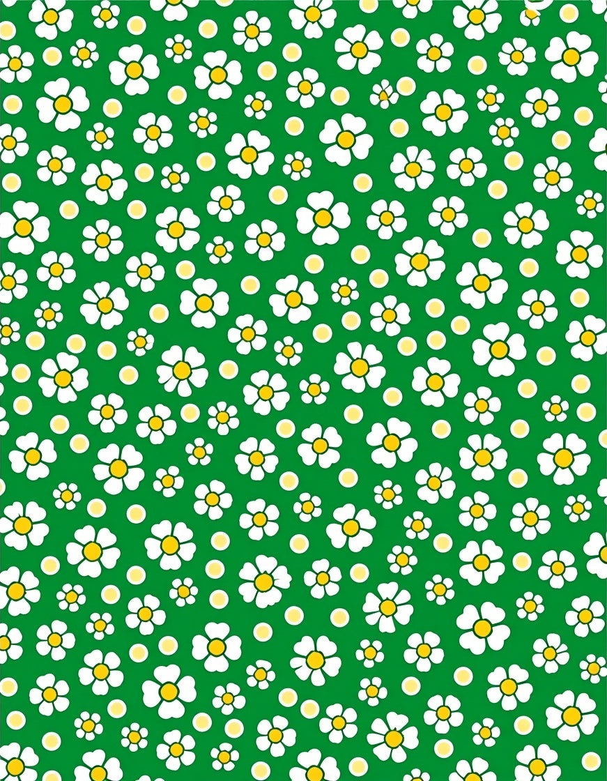 Whimsical White Daisy Meadow Rug