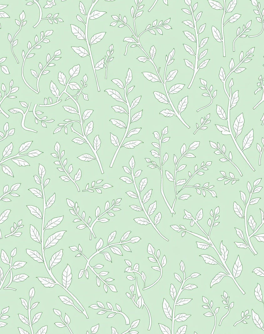 Delicate Leaf Branches All Over Design Rug