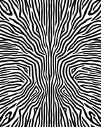Bold Black and White Abstract Stripes Rug